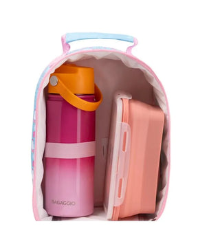 Kit Mochila de Rodinha + Lancheira Térmica Infantil Marie Baby Rosa Claro