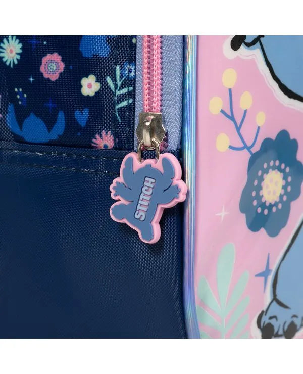 Kit Mochila de Rodinha + Lancheira Térmica + Estojo Infantil Feminino Stitch