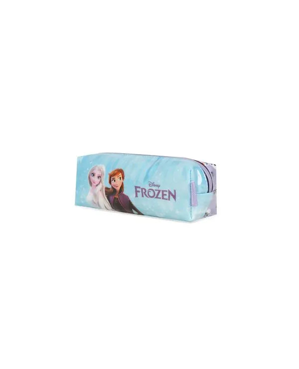 Kit Mochila de Rodinha + Estojo Escolar Infantil Frozen Elsa e Anna Lilás