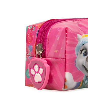Kit Mochila de Rodinha + Lancheira Térmica + Estojo Infantil Patrulha Canina Skye e Equipe Rosa