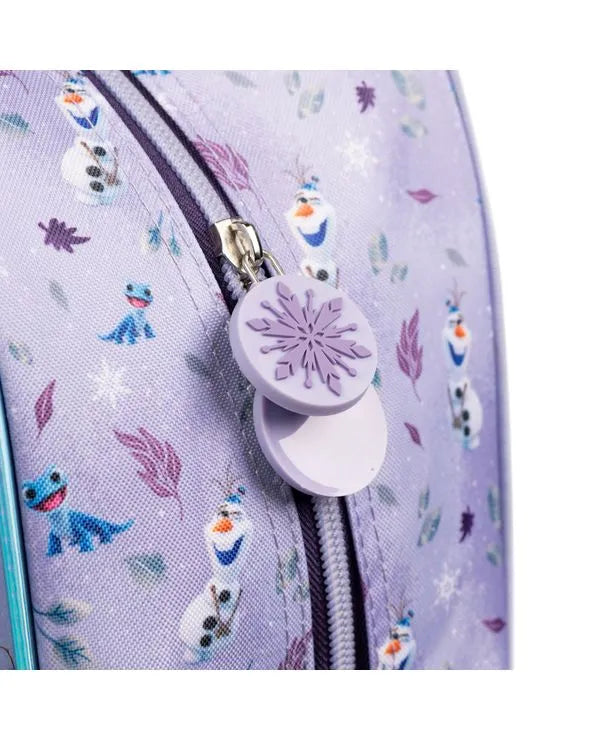 Kit Mochila de Rodinha + Estojo Escolar Infantil Frozen Elsa e Anna Lilás