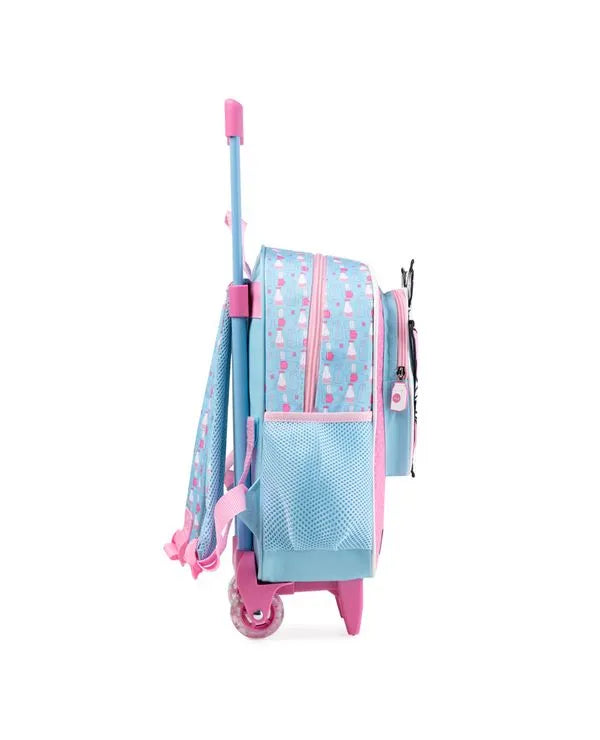Kit Mochila de Rodinha + Lancheira Térmica Infantil Marie Baby Rosa Claro