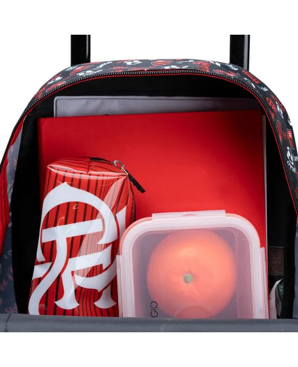 Kit Mochila de Rodinha + Lancheira Térmica + Estojo Flamengo Masculino Oficial