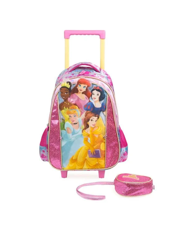 Kit Mochila e Lancheira Térmica Infantil Feminina Princesas – Rosa