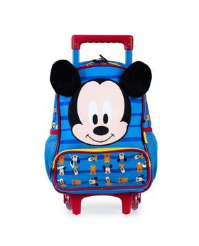 Kit Mochila Escolar Infantil com Rodinhas Masculina Mickey Baby com Lancheira – Azul