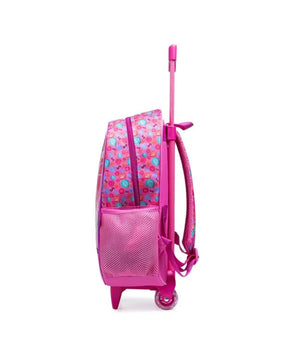 Kit Mochila de Rodinha + Lancheira Térmica + Estojo Infantil Patrulha Canina Skye e Equipe Rosa