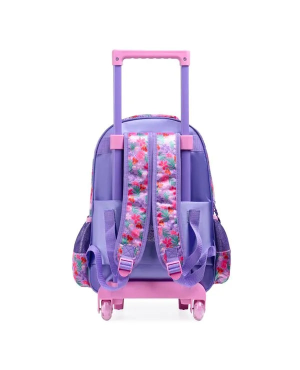 Kit Mochila de Rodinha + Lancheira Térmica Infantil Feminina Ariel e Linguado – Rosa
