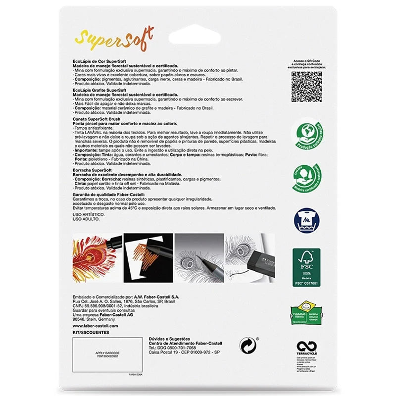 Kit SuperSoft Faber-Castell Cores Quentes com 10 Itens