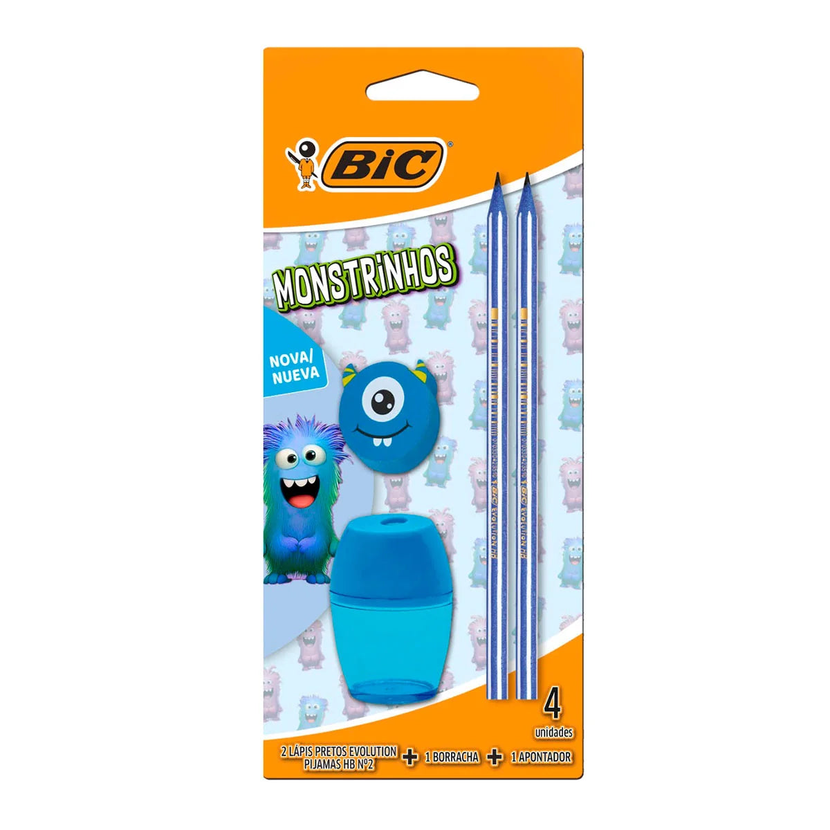 Lápis Preto Monstrinho Azul BIC