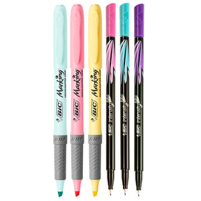 Kit Tons Pastel BIC (Marca Texto + Canetas Intensity