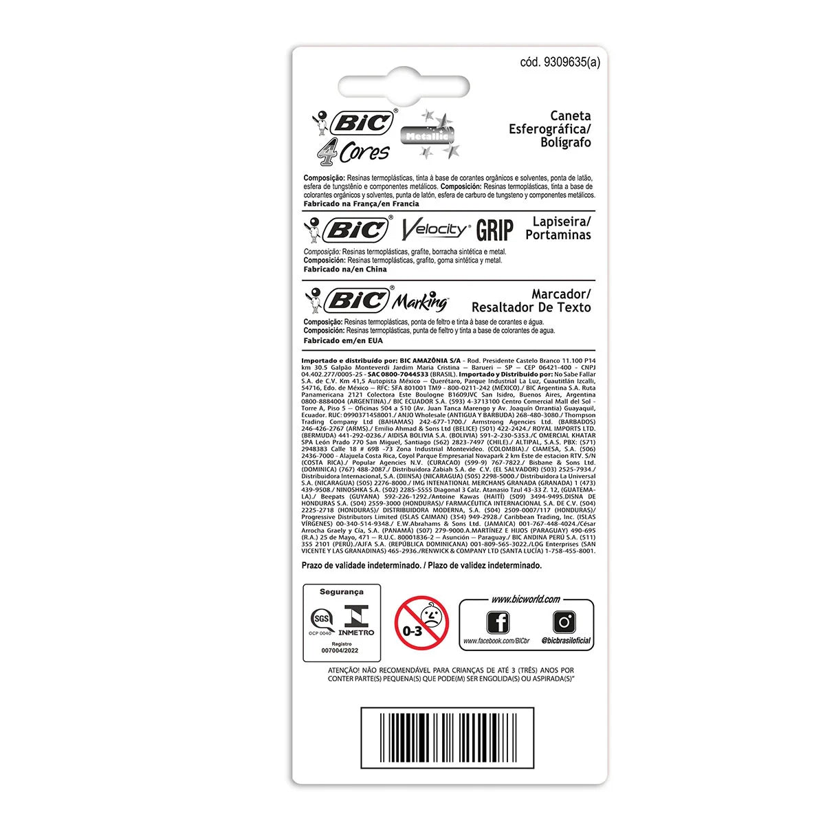 Kit Escrita Azul BIC (3 Itens)