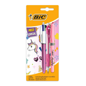 Kit Escrita Rosa BIC (3 Itens)