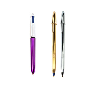 Kit Escrita Metálico BIC Celebration – 3 Canetas (1 Caneta 4 Cores + 2 Celebration)