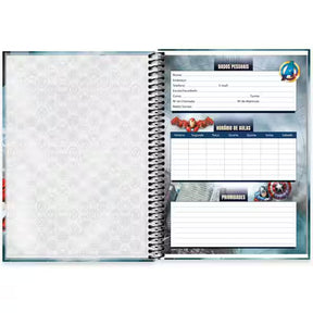 Caderno Universitário Avengers Spiral 80 Folhas - Capa Dura