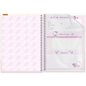 Caderno Universitário Hello Kitty Spiral 80 Folhas - Capa Dura Hotstamping