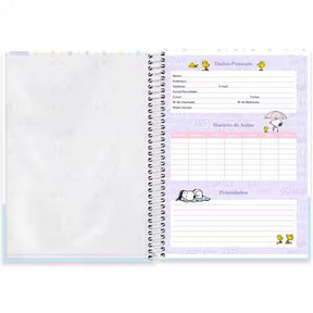 Caderno Universitário Snoopy Spiral 80 Folhas - Capa Dura Hotstamping