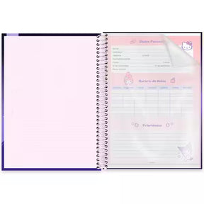 Caderno Universitário Kuromi Spiral 80 Folhas - Capa Dura Hotstamping