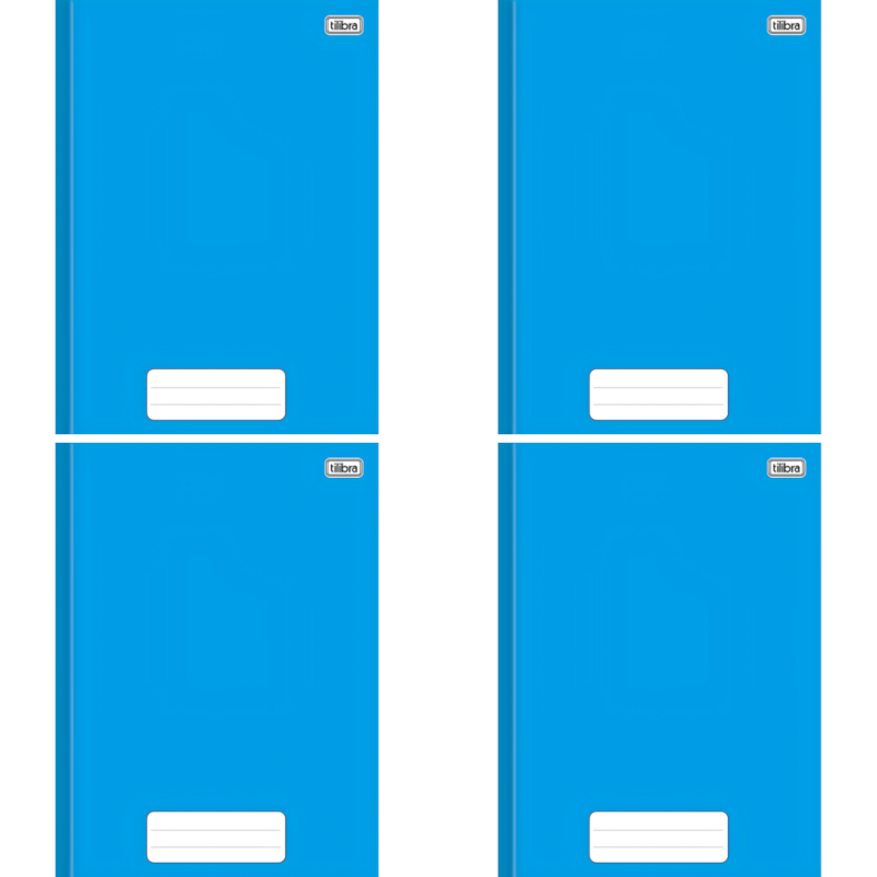 Caderno Brochura Capa Dura 1/4 Pimenta Azul 80 Folhas
