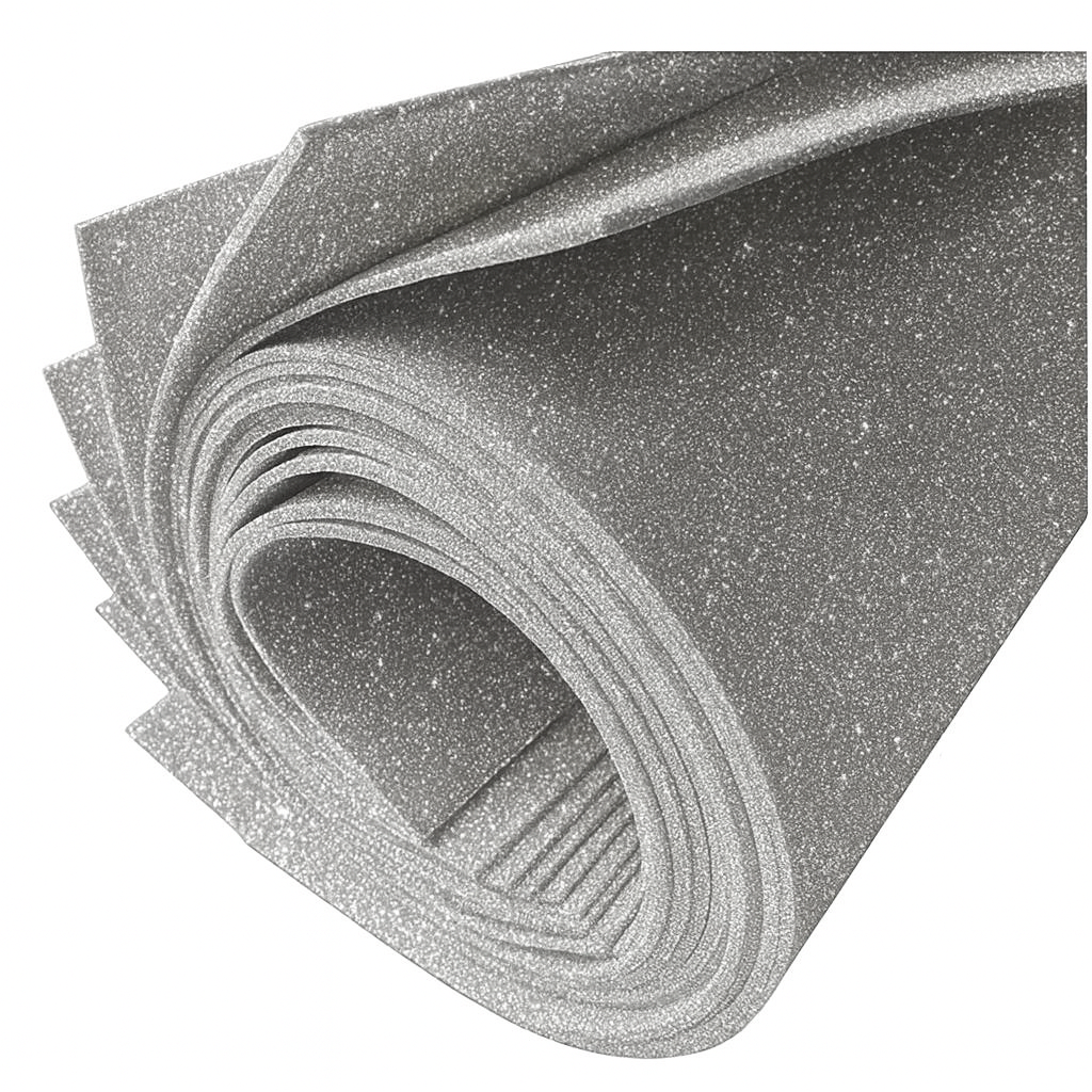 Placa Eva C/Brilho 40Cmx48Cm Prata Leo E Leo