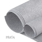 Placa Eva C/Brilho 40Cmx48Cm Prata Leo E Leo