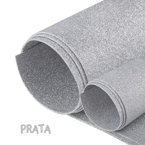 Placa Eva C/Brilho 40Cmx48Cm Prata Leo E Leo