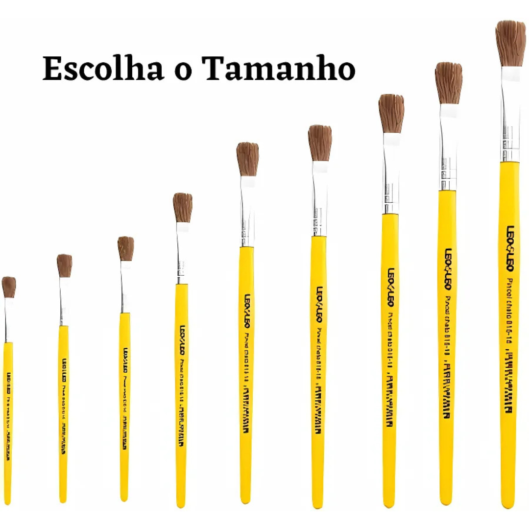 Pincel Escolar Chato Leo E Leo