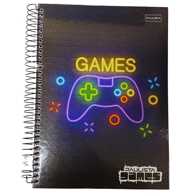 Caderno Universitário Capa Dura 10Mat 160Fls Games Paulista