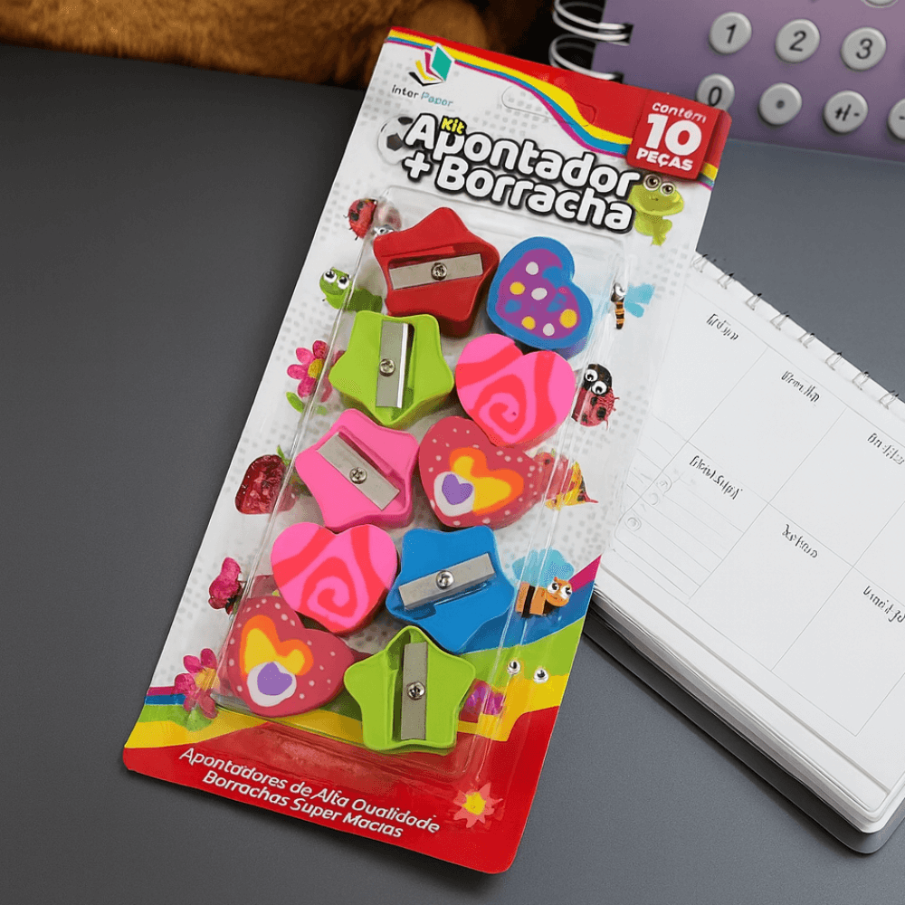 Kit Apontador e Borracha Temático Interponte