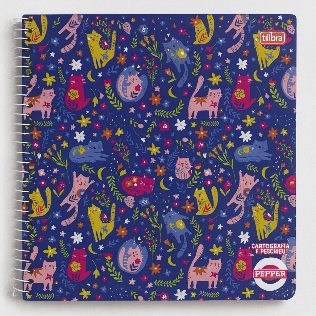 Caderno Espiral Capa Dura Desenho Feminino 80 Folhas Tilibra