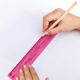 Régua 30Cm Flexivel Neon Rosa Waleu