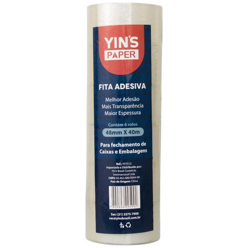 Fita Adesiva Transp 48Mmx40Mm Yins Yp7512 - Cx 24 Unidades
