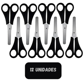 Tesoura Escolar Black Inox Leo E Leo 4195 - Cx 12 Unidades