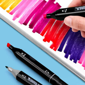 Estojo com 36 Canetinhas Hidrográficas Ponta Dupla - Escolar e Artístico