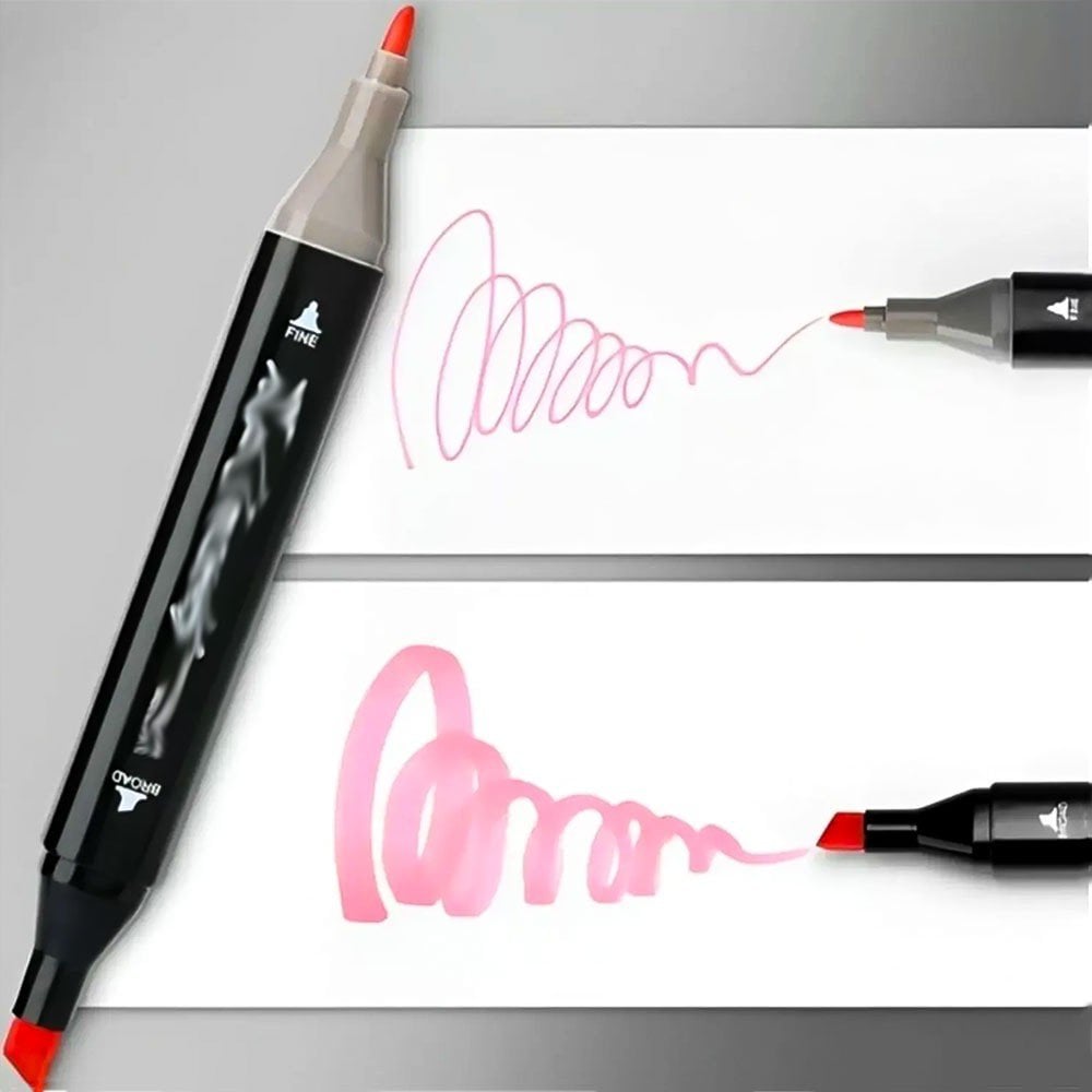 Estojo com 36 Canetinhas Hidrográficas Ponta Dupla - Escolar e Artístico