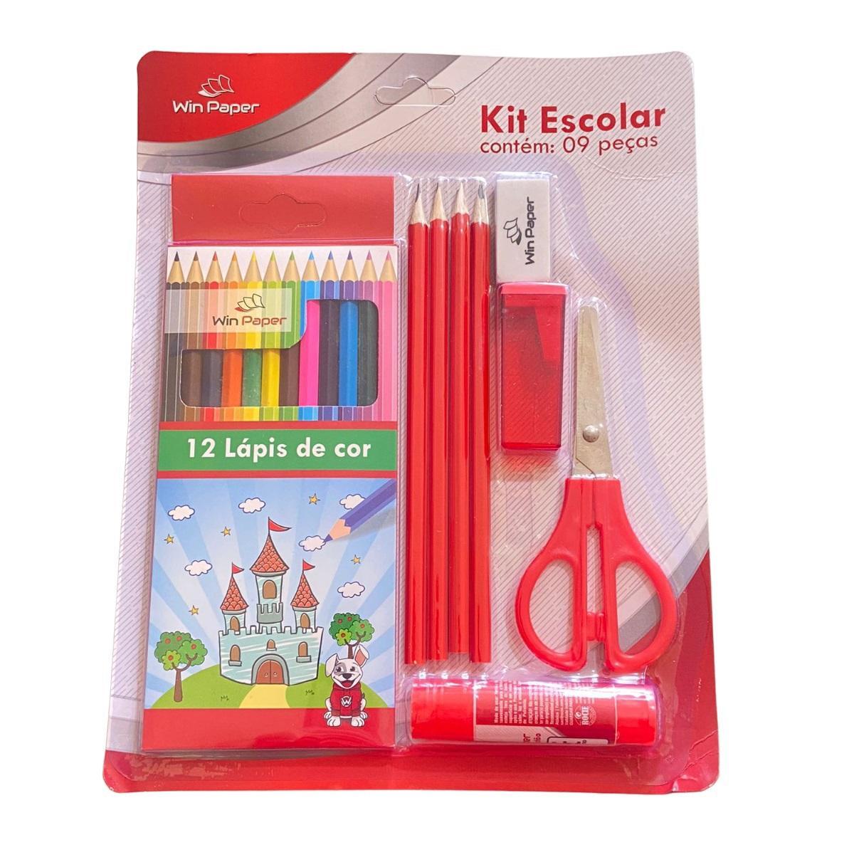 Kit Escolar Infantil Completo com 9 Peças – Uso Escolar