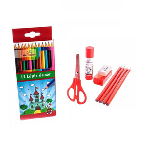 Kit Escolar Infantil Completo com 9 Peças – Uso Escolar