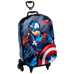 Mochila Escolar Infantil de Carrinho 3D Capitão América – Diplomata