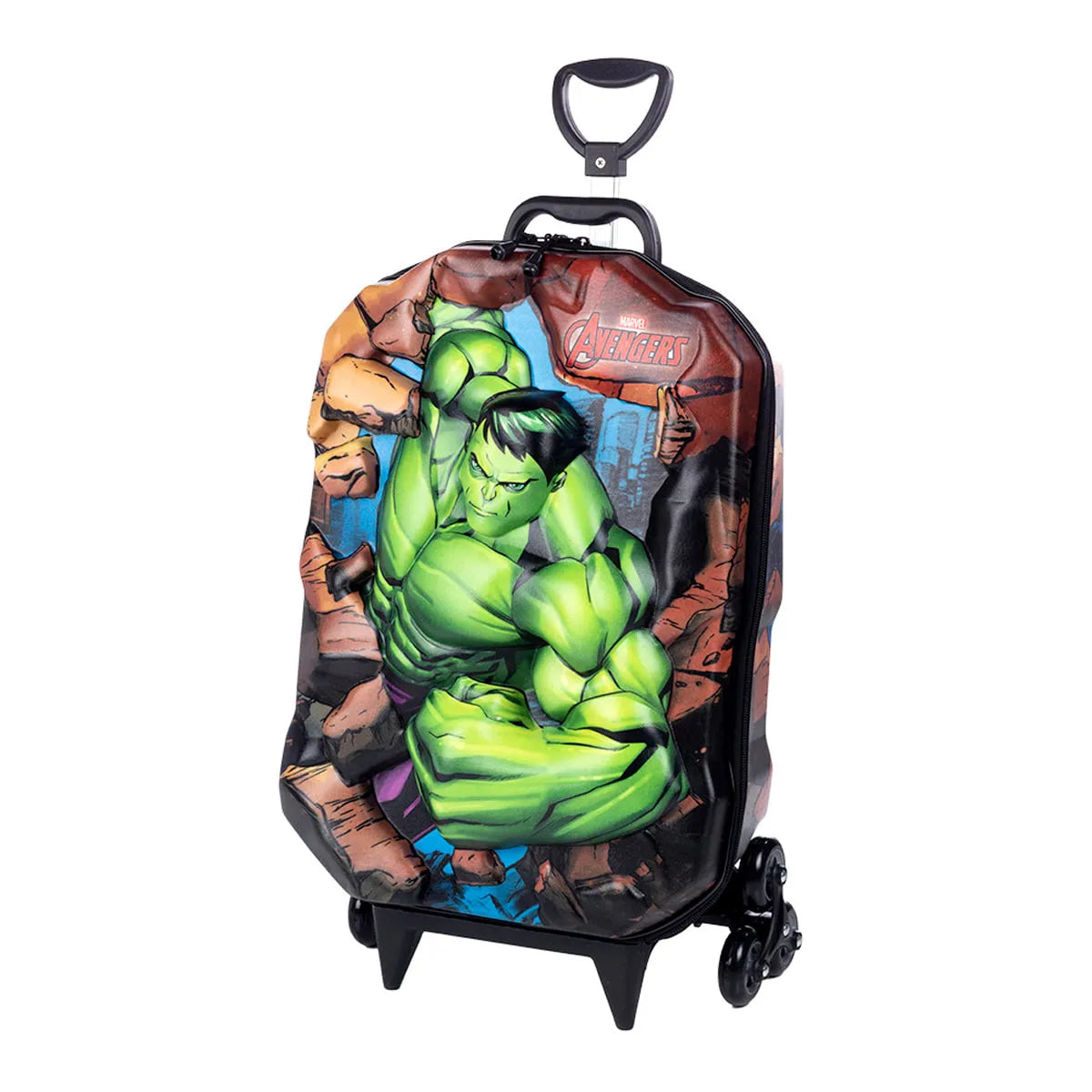 Mochila Escolar de Carrinho Triplo 3D Hulk – Diplomata