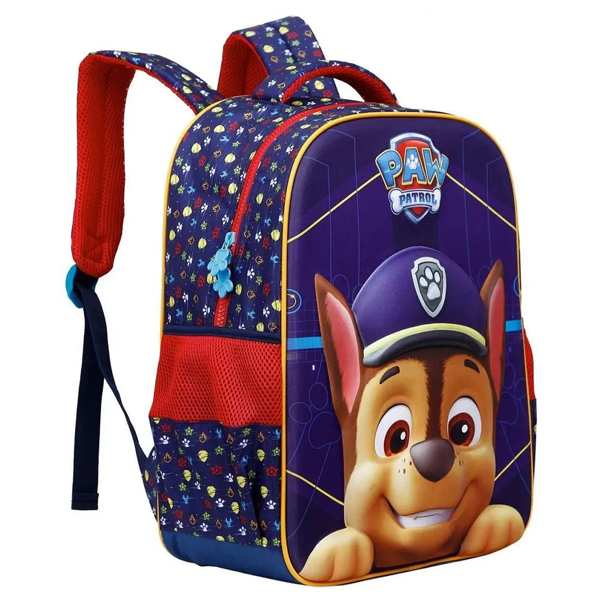 Mochila Escolar Infantil de Costas 3D em Relevo Patrulha Canina