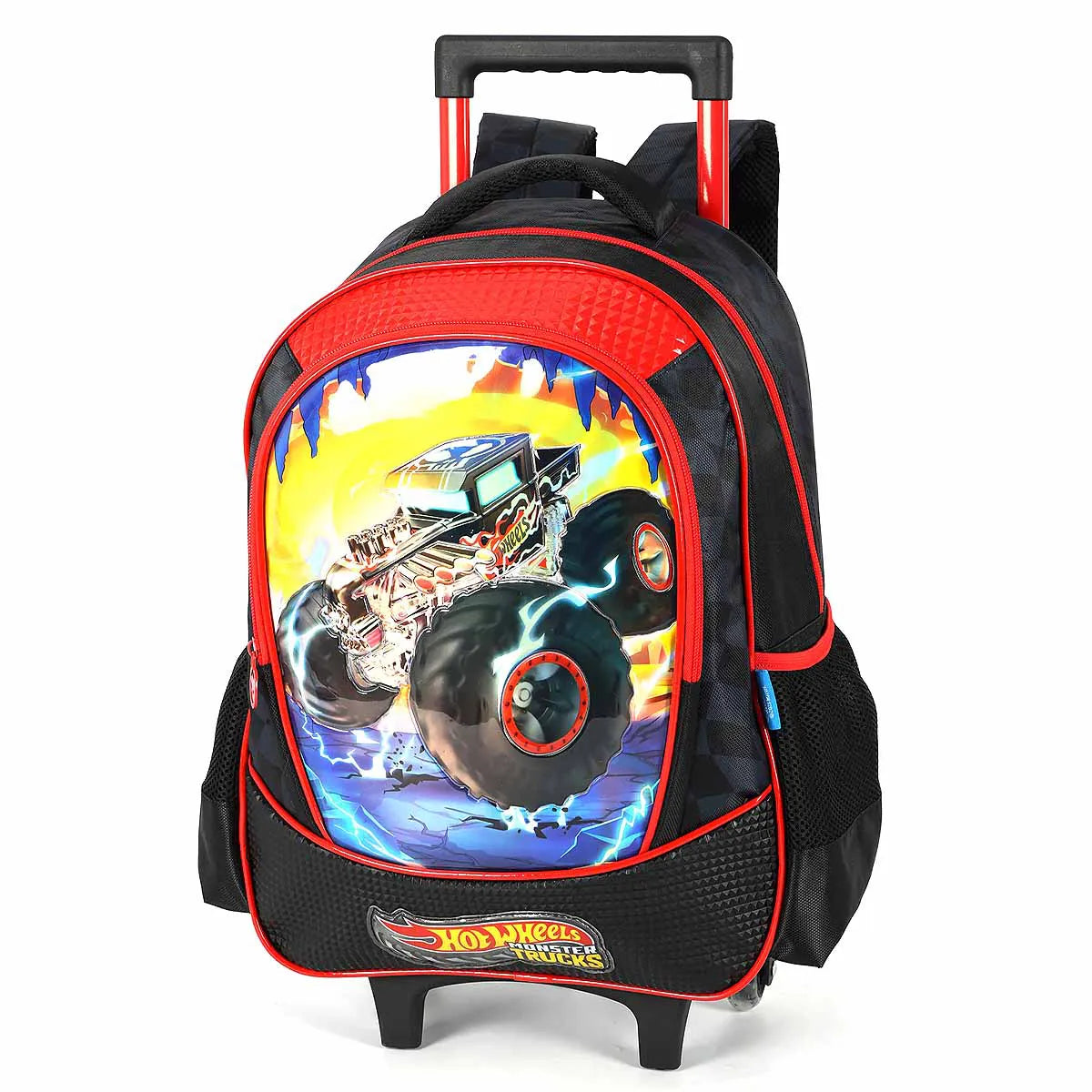 Mochila Escolar Infantil com Rodinhas e Costas Hot Wheels – Luxcel