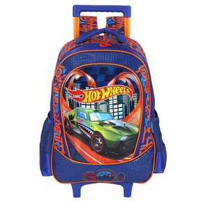 Mochila Escolar Infantil com Rodinhas e Costas Hot Wheels – Luxcel