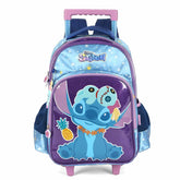 Mochila Escolar Infantil com Rodinhas e Costas Stitch Luxcell