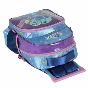 Mochila Escolar Infantil com Rodinhas e Costas Stitch Luxcell