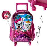 Mochila Escolar Feminina com Rodinhas 360° Gatinhos Winth