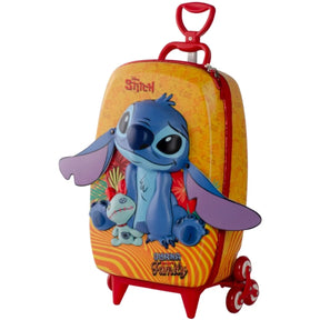 Mochila Infantil com Rodinhas Triplas 3D Tropical Laranja Diplomata